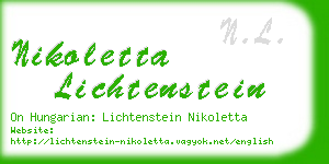 nikoletta lichtenstein business card